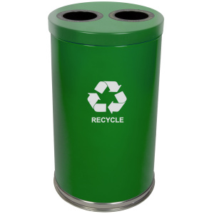 Witt Industries Emoti-Can Recycling Series Collection Recycling Trash Can in Green