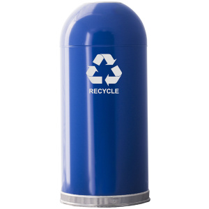 Witt Industries Dome Top Recycling Collection Recycling Trash Can in Blue