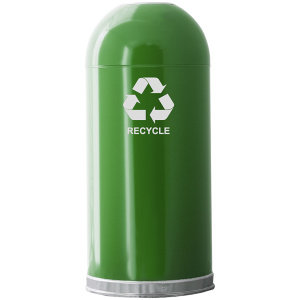 Witt Industries Dome Top Recycling Collection Recycling Trash Cans in Green