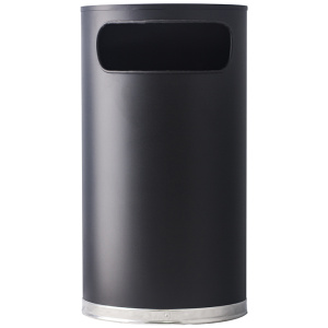 Witt Industries Half Round Collection Indoor Trash Can in Black