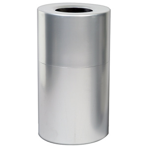 Witt Industries Aluminum Collection Industrial Garbage Cans in Silver