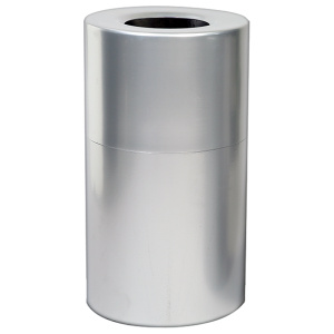 Witt Industries Aluminum Collection Galvanize Trash Cans in Silver