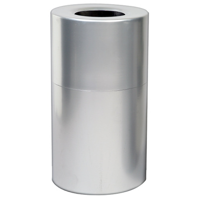 Witt Industries Aluminum Collection Galvanize Trash Cans in Silver