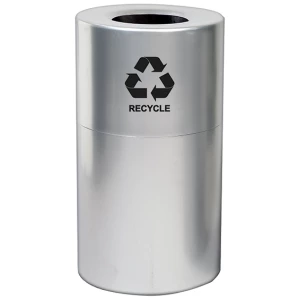 Witt Industries Aluminum Recycling Collection Recycling Trash Cans in Silver