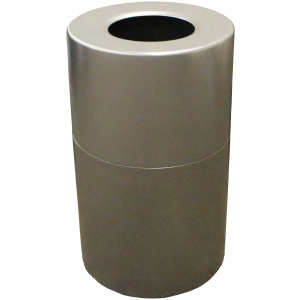 Witt Industries Aluminum Series Standard Collection Galvanize Trash Cans in Silver Vein