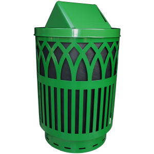 Witt Industries Sawgrass Collection Swing Top Commercial Trash Can in Green