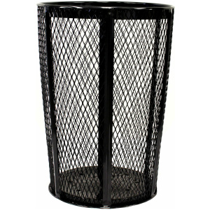 Witt Industries Expanded Metal Basket Collection Commercial Trash Can in Black