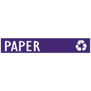 Witt Industries Paper Recycling Trash Cans Decals Banner Logo in Purple