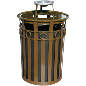 Witt Industries Decorative Collection Ash Top Commercial Trash Cans in Brown