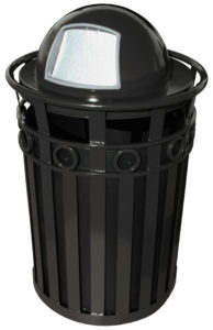 Witt Industries Decorative Collection Dome Top Trash Container in Black