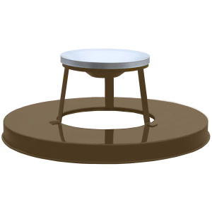 Witt Industries Metal Lids Collection Ash Top Metal Trash Cans in Brown
