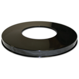 Witt Industries Metal Flat Top Oakley Lids Collection Waste Receptacles in Black