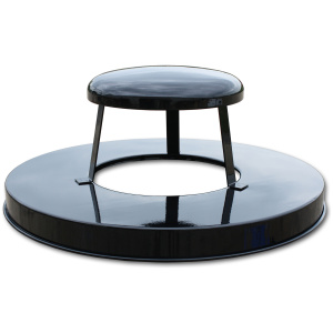 Witt Industries Metal Lids Collection Rain Cap Waste Receptacles in Black