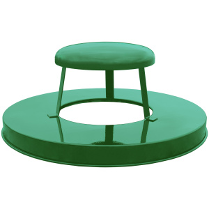 Witt Industries Metal Lids Collection Rain Cap Commercial Garbage Cans in Green
