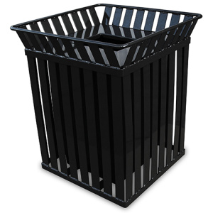 Witt Industries Square Wydman Collection Outdoor Waste Receptacles in Black