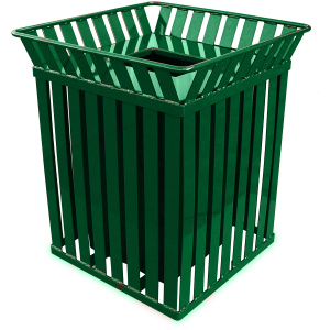 Witt Industries Oakley Square Collection Commercial Garbage Cans in Green