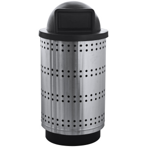 Witt Industries Paramount Collection Dome Top Commercial Waste Receptacles in Stainless Steel