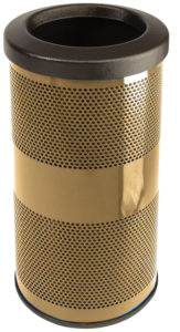 Witt Industries Standard Perforated Collection Flat Top Outdoor Trashcan in Brass