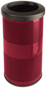 Witt Industries Standard Perforated Collection Flat Top Commercial Trash Can in Burgundy
