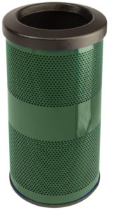 Witt Industries Standard Perforated Collection Flat Top Outdoor Garbage Can in Green