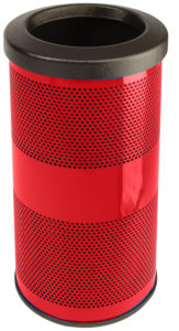 Witt Industries Standard Perforated Collection Flat Top Waste Receptacles in Red