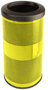 Witt Industries Standard Perforated Collection Flat Top Metal Garbage Cans in Yellow
