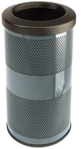 Witt Industries Standard Perforated Collection Flat Top Waste Containers in Stone Grey
