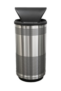 Witt Industries Standard Perforated Stainless Collection Flat Top Outdoor Trashcan in Stainless Steel