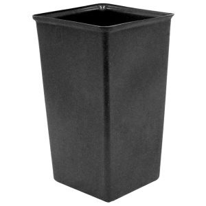 Witt Industries Square Liners Collection Galvanize Trash Cans in Black