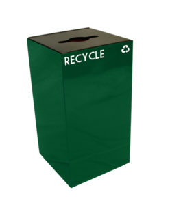 Witt Industries Geo Cube Collection Recycling Trash Can in Green