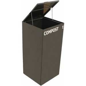 Witt Industries Open Lid Compost Bins Collection Galvanize Trash Cans in Brown