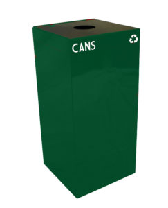 Witt Industries Geo Cube Collection Cans Recycling Trash Cans in Green