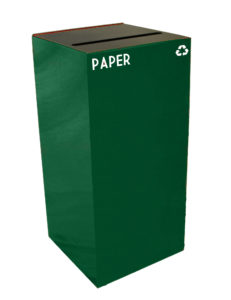 Witt Industries Geo Cube Collection Cans Recycling Trash Can in Green