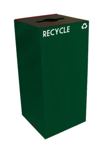 Witt Industries Geo Cube Collection Cans Recycling Trash Can in Green