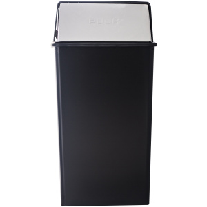 Witt Industries Waste Watchers Collection Push Top Indoor Trash Can in Black
