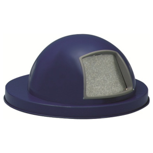 Witt Industries Dome Top Metal Lids Collection Galvanize Trash Cans in Blue