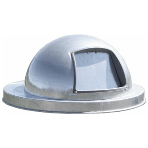Witt Industries Dome Top Metal Lids Collection Waste Baskets in Silver
