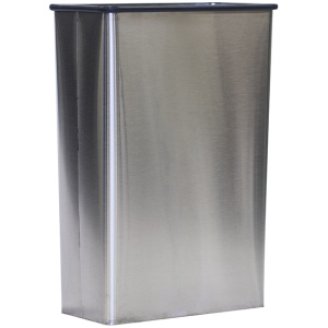 Witt Industries Waste Basket Rectangular Modern Collection Indoor Trash Can in Stainless Steel