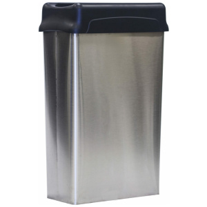 Witt Industries Waste Basket Rectangular Modern Collection Indoor Waste Receptacles in Stainless Steel