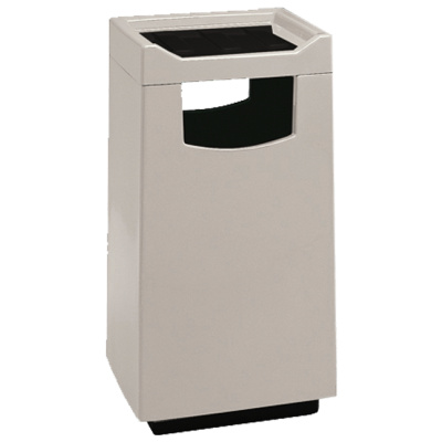 Witt Industries Fiberglass Square Food Court Collection Recycling Receptacles in White