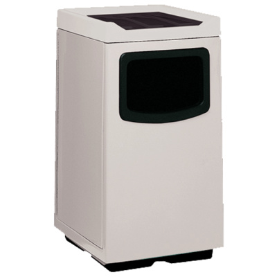 Witt Industries Fiberglass Square Food Court Collection Waste Receptacles in White