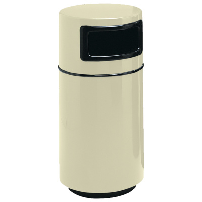 Witt Industries Fiberglass Round Side Entry Collection Commercial Garbage Cans in White