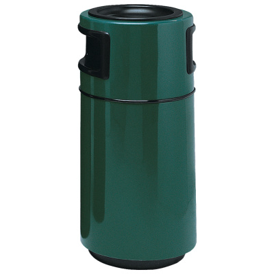 Witt Industries Fiberglass Round Side Entry Collection Trash Cans in Green