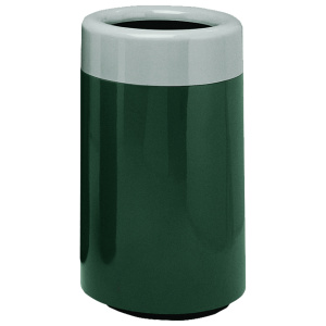 Witt Industries Fiberglass Round Top Entry Collection Indoor Trash Can in Green