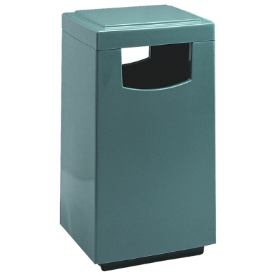 Witt Industries Fiberglass Square Side Entry Collection Commercial Trash Cans in Blue