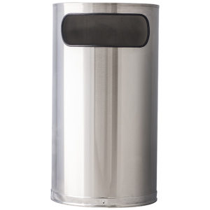 Witt Industries Half Round Collection Commercial Trash Cans in Stainless Steel