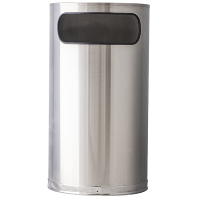 Witt Industries Half Round Collection Commercial Trash Cans in Stainless Steel