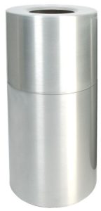 Witt Industries Aluminum Collection Trash Container in Silver