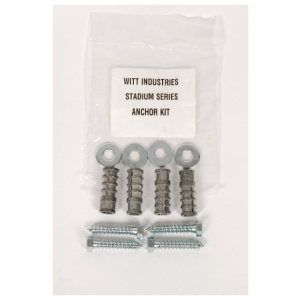 Witt Industries Stadium Series Anchor Kit on Indoor Trash Can