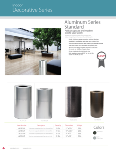 Witt Industries Aluminum Series Standard Collection Trash Bins Catalog Page